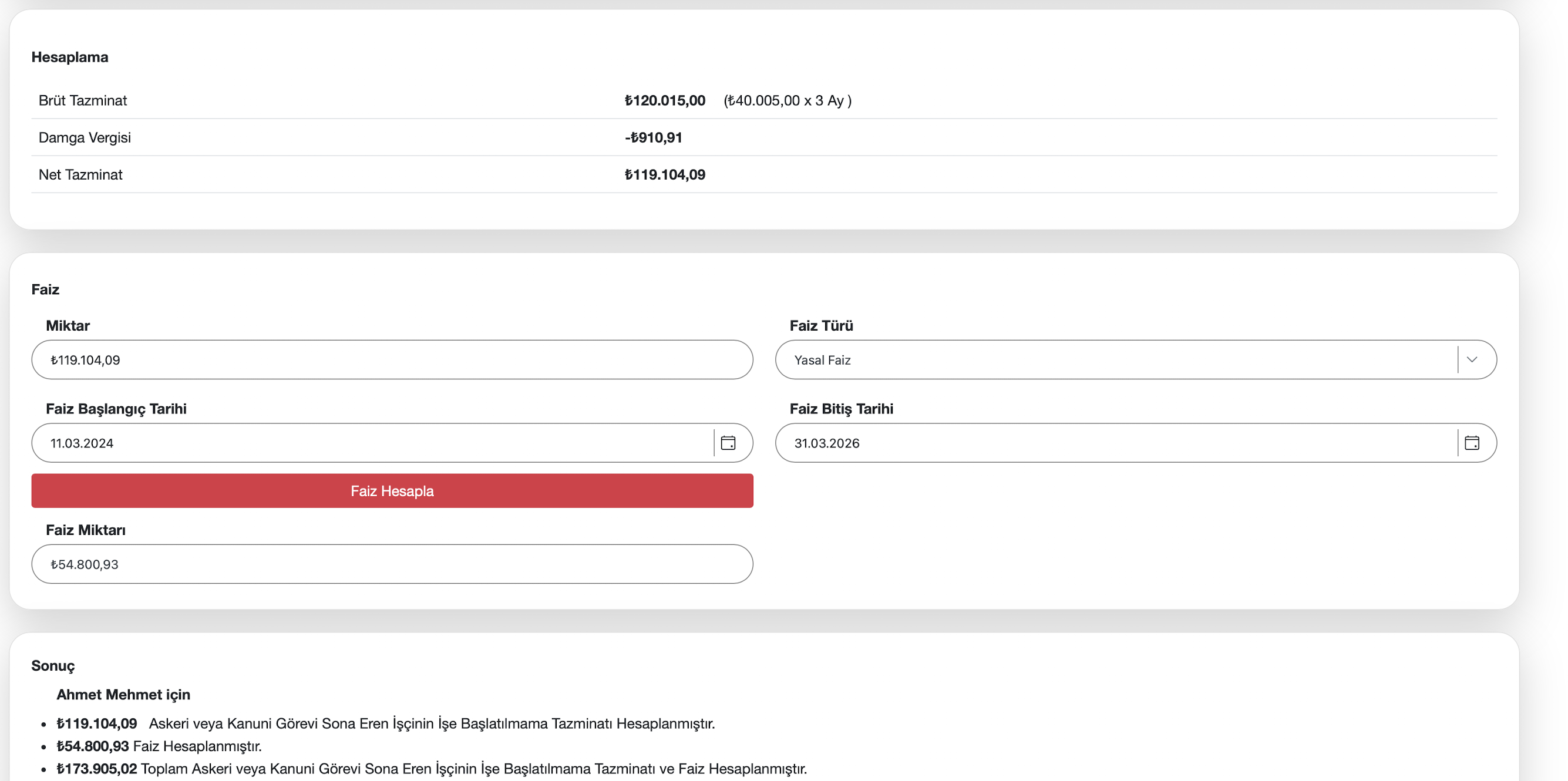 Asker dönüşü rapor faiz ekranı