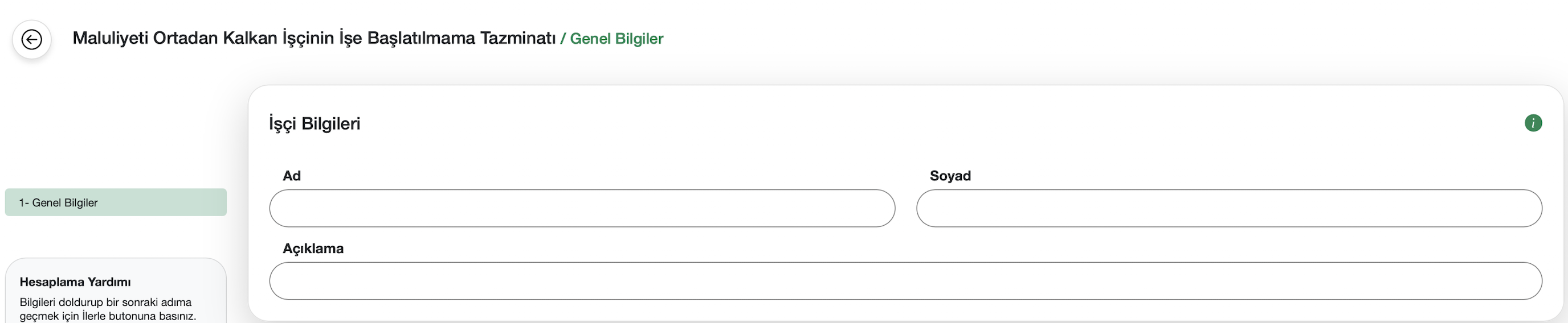 İşçi bilgileri ekranı